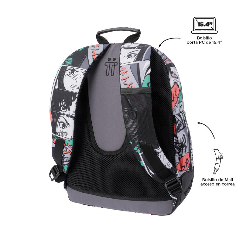 Mochila escolar  Crayoles Totto manga   20 L