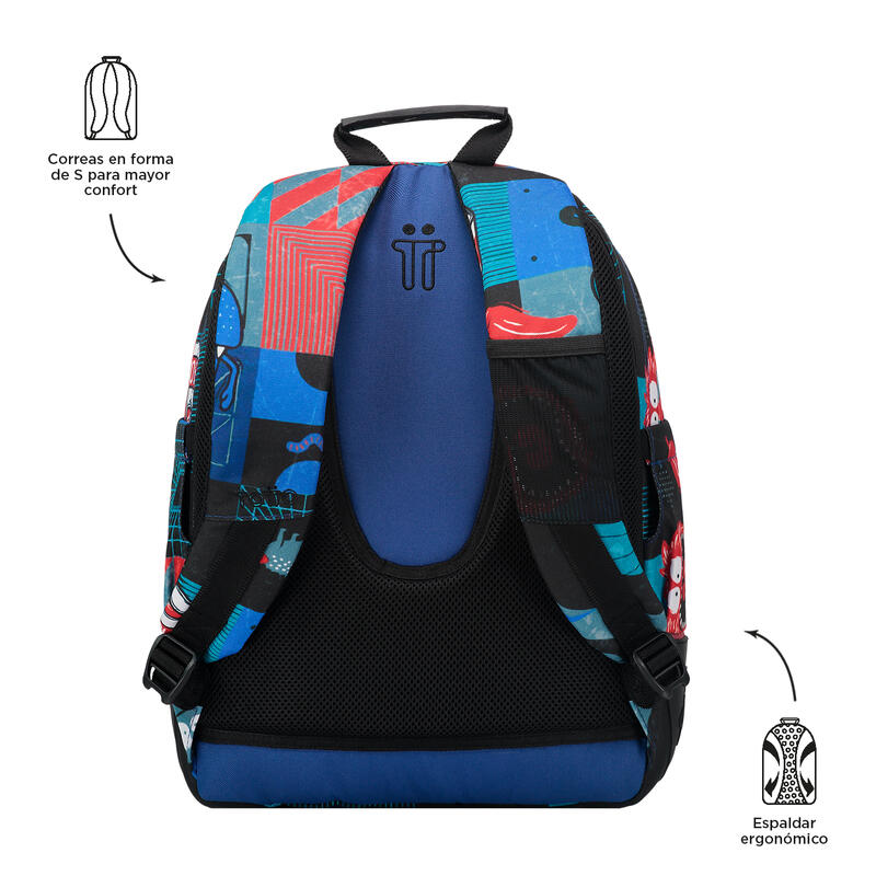 Mochila escolar  Crayoles Totto cyber monstruos  20 L