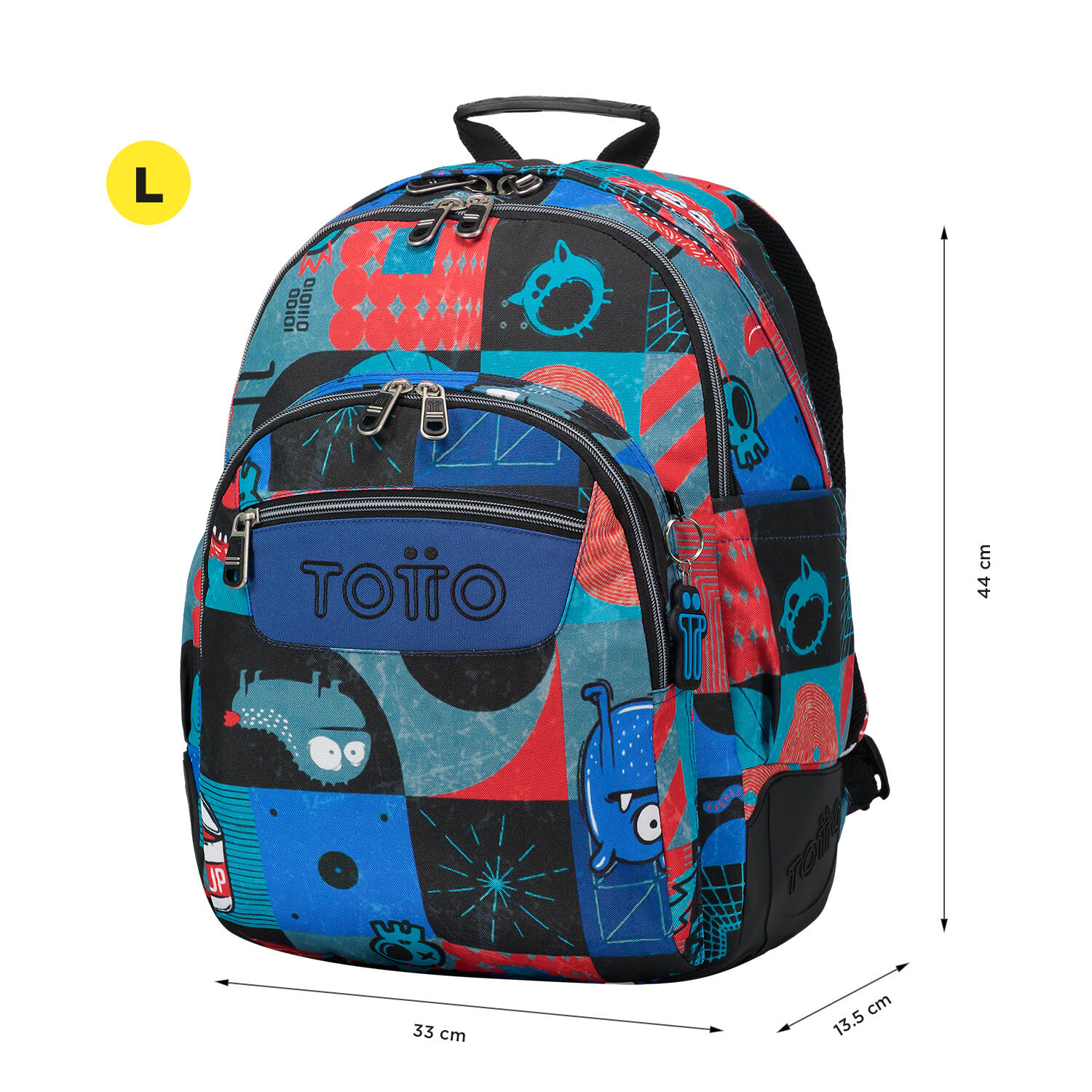 Totto Mochila escolar Rayol Cyber monstruos Poliéster 33 x44 x13.5 cm 2/5