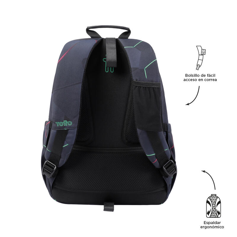 Mochila escolar Totto adaptable a carro fractal   20 L