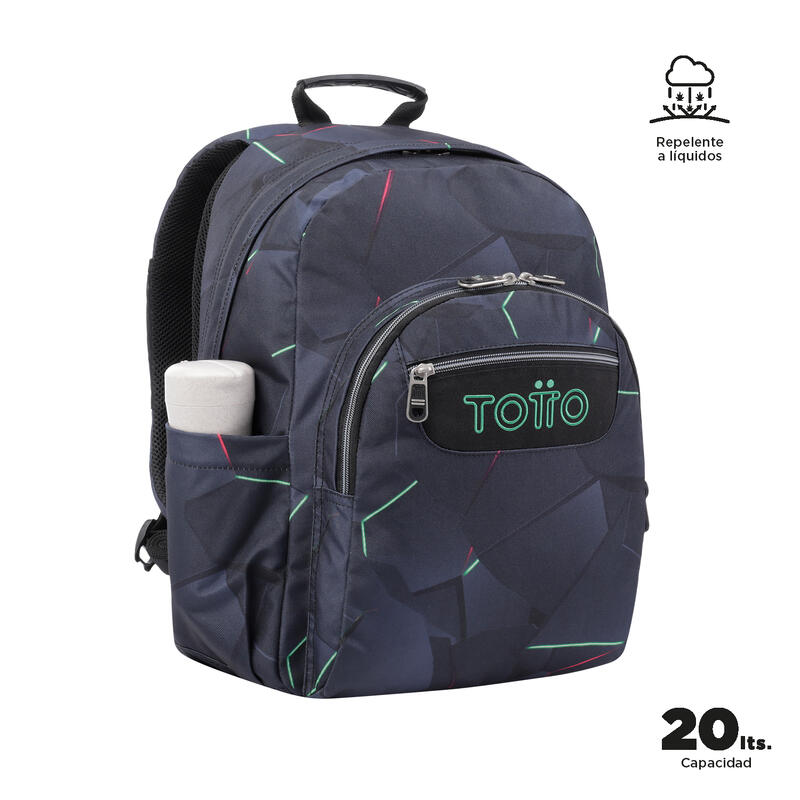 Mochila escolar Totto adaptable a carro fractal   20 L