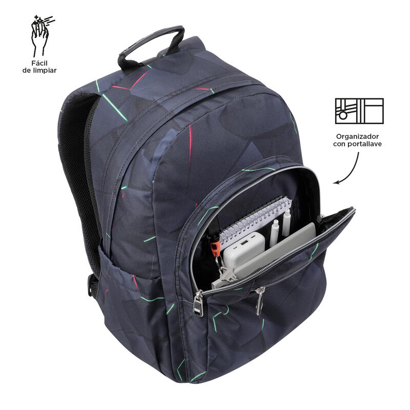 Mochila escolar Totto adaptable a carro fractal   20 L