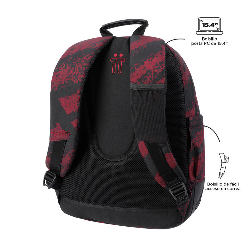 Mochila escolar  Crayoles Totto tiza roja  20 L