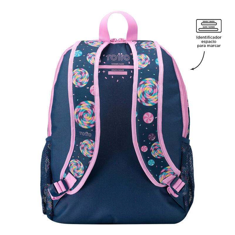 Mochila escolar  Sweet Candy Totto grande de dulces y piruletas   16 L