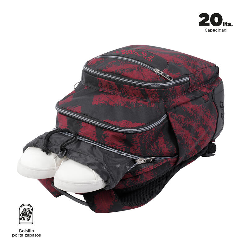 Mochila escolar  Crayoles Totto tiza roja  20 L