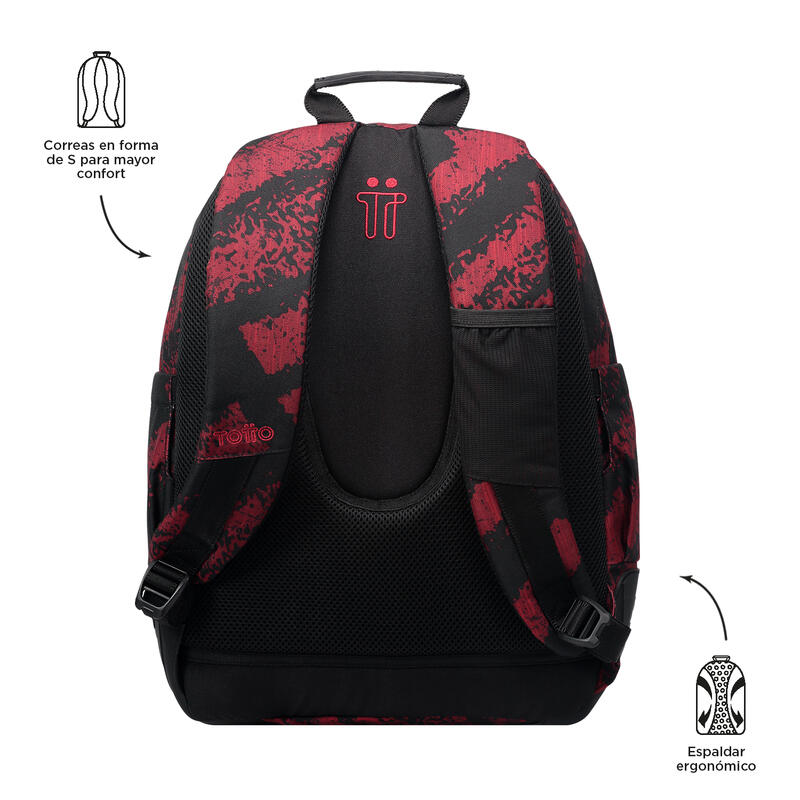 Mochila escolar  Crayoles Totto tiza roja  20 L