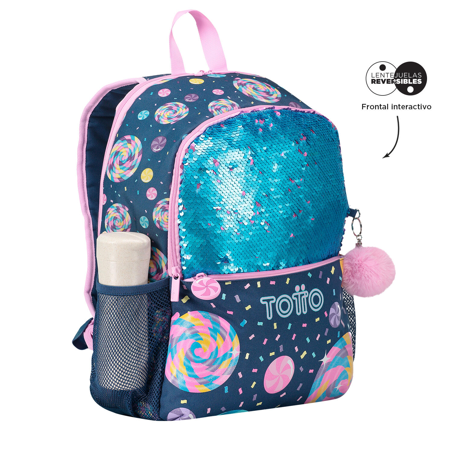 Totto Mochila escolar Sweet Candy Azul Poliéster 32 x 44 x 12 cm 5/7