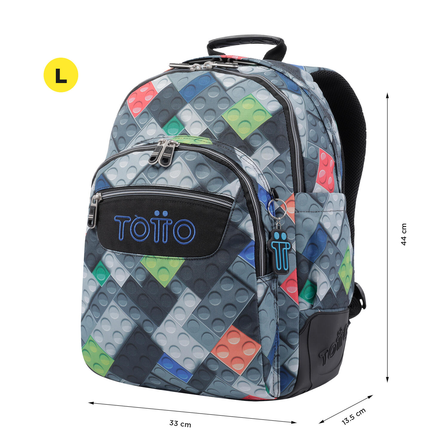 Totto Mochila escolar Crayoles Bloques Poliéster 33 x44 x13.5 cm 2/5