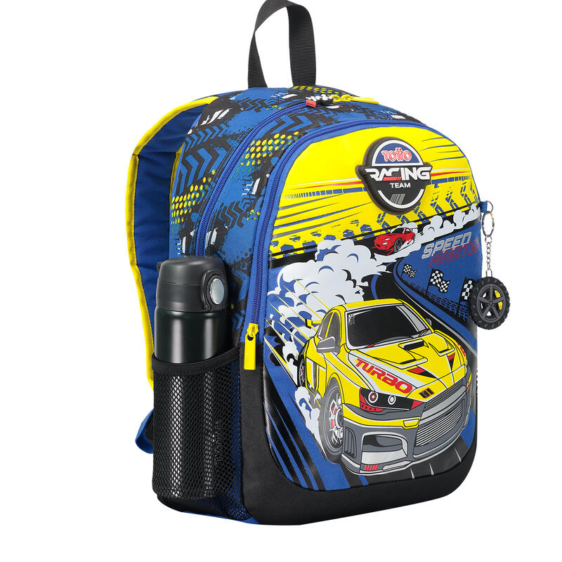 Mochila escolar  Velocity Totto mediana de carreras de coches   12 L