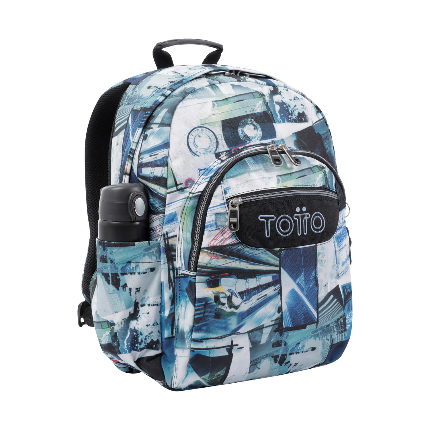 Totto Mochila escolar Acuarela Postales y casetes Poliéster 33 x44 x14 cm 5/5