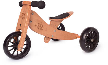 Kinderfeets Vélo d'équilibre en bois 2-en-1 et tricycle à partir de 1 an Tiny To