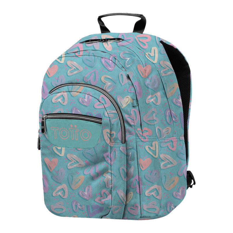 Mochila escolar  Lápiz Totto corazones pintados  17 L