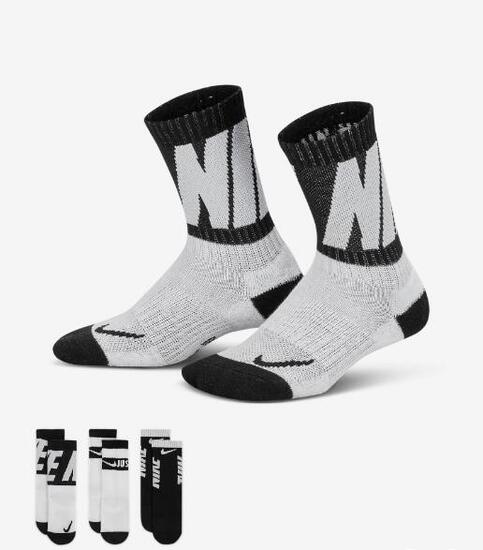 Tre paia di calzini nike dri-fit sport -nero/bianco