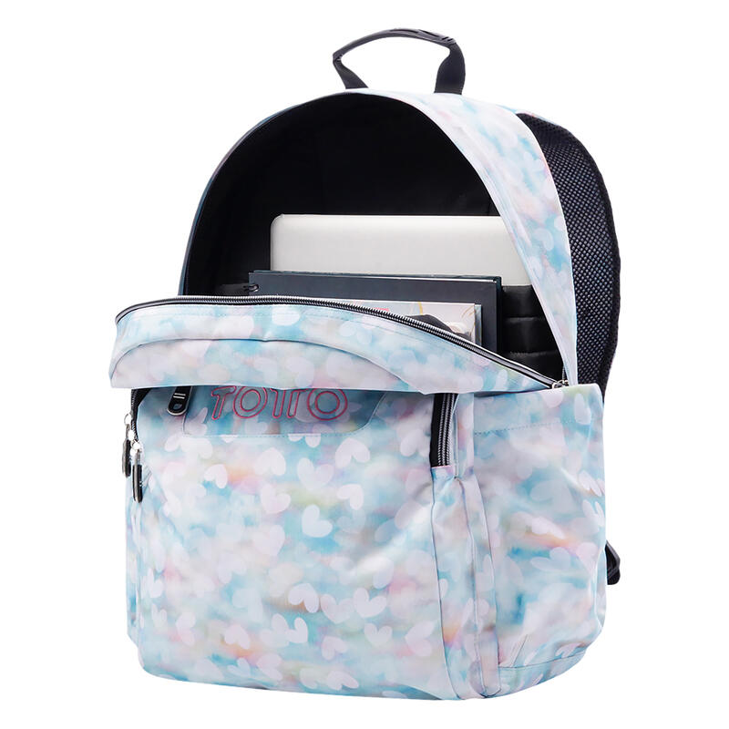 Mochila escolar  Acuarela Totto corazones pastel  20 L