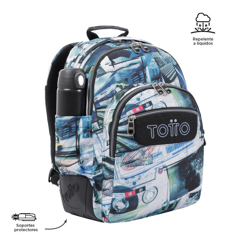 Mochila escolar  Crayoles Totto postales y casetes 20 L