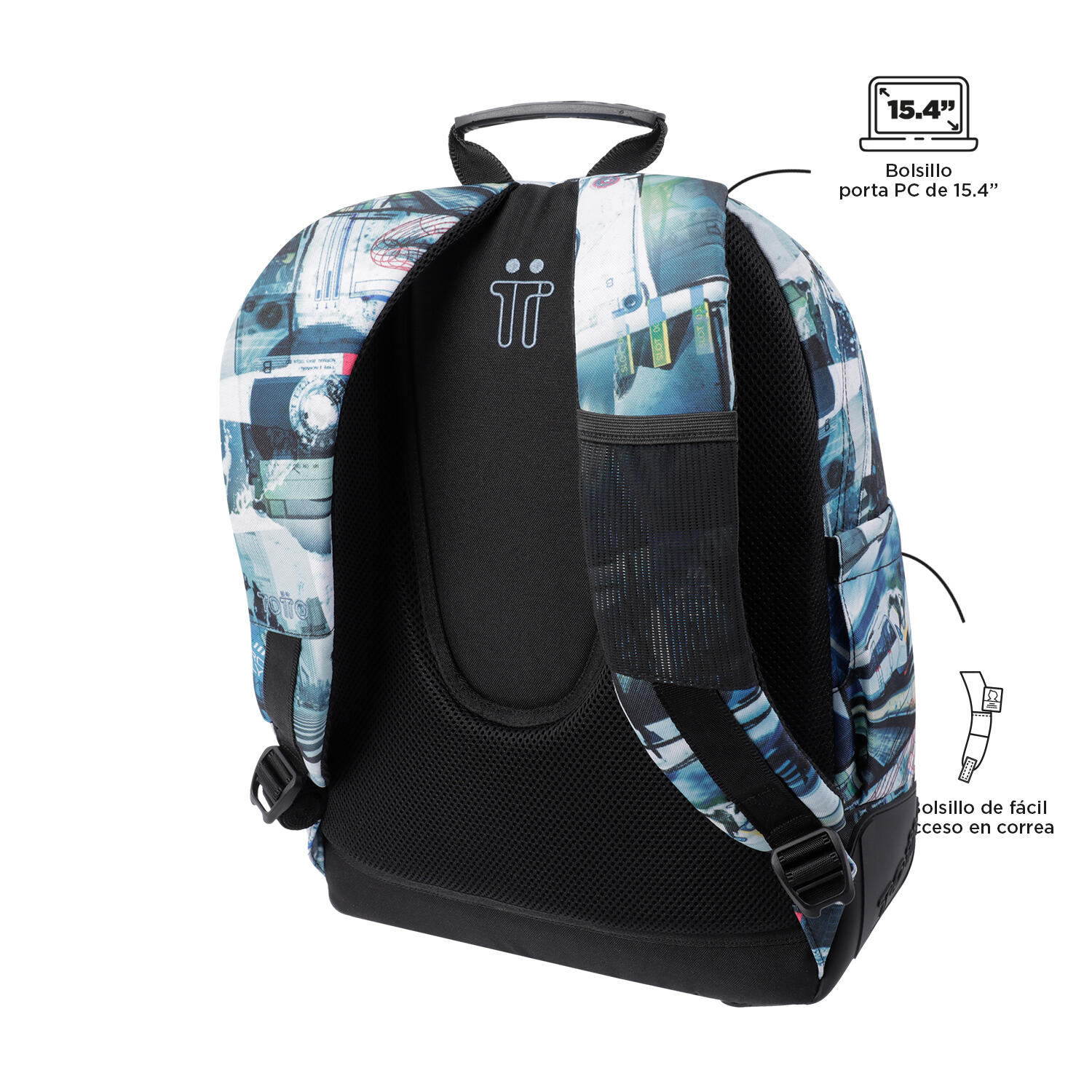 Totto Mochila escolar Crayoles Postales y casetes Poliéster 33 x44 x13.5 cm 5/5