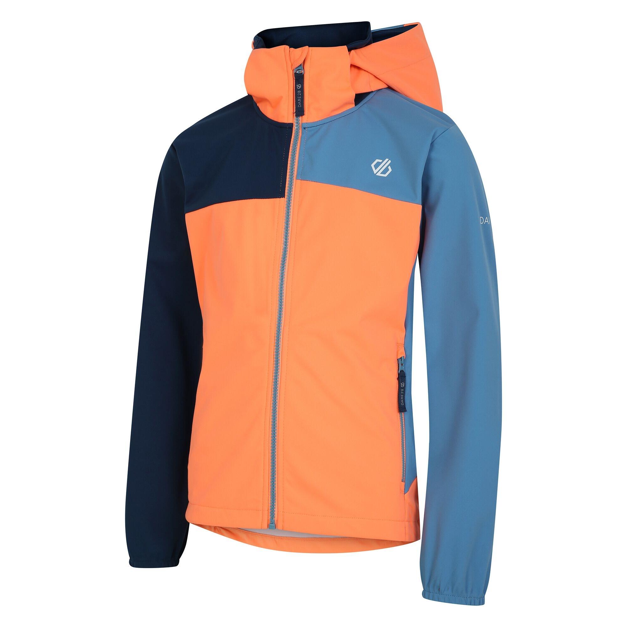 Kinder/Kids Cheer Soft Shell Jas (Oranje/Niagarablauw) 3/5