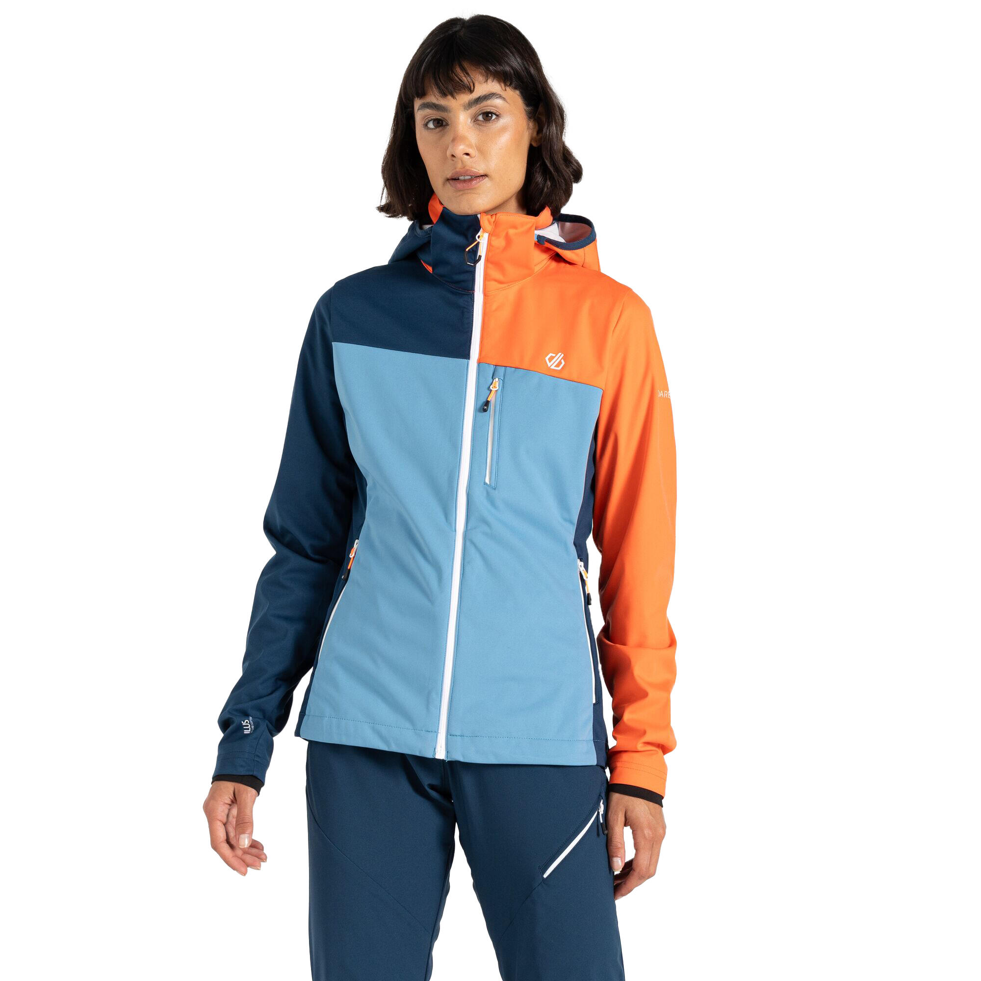 Womens/Ladies Lexan Colour Block Soft Shell Jacket (Niagara Blue/Satsuma) 4/5