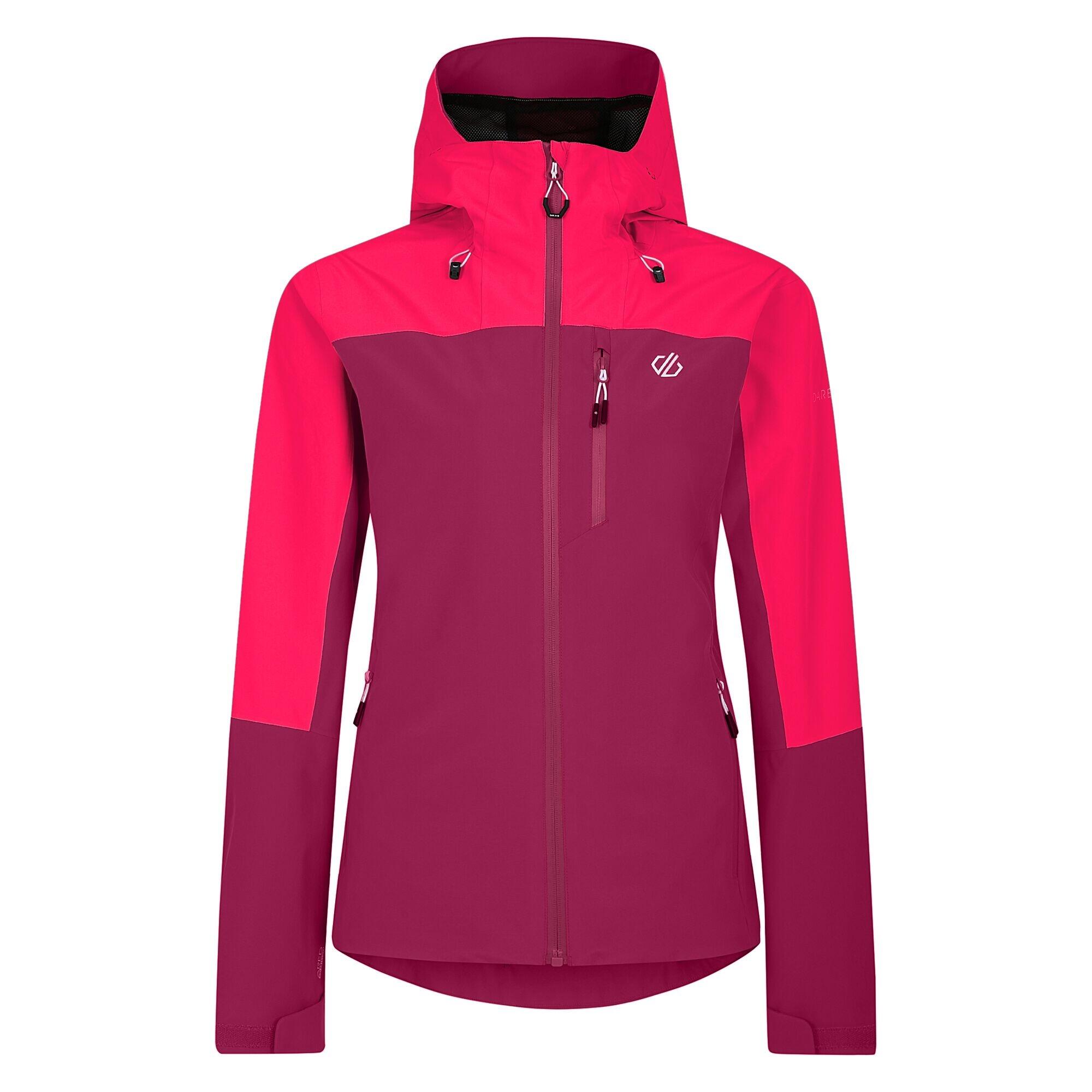 DARE 2B Womens/Ladies Mountain Series Contrast Panel Waterproof Jacket (Berry/Neon Pink)