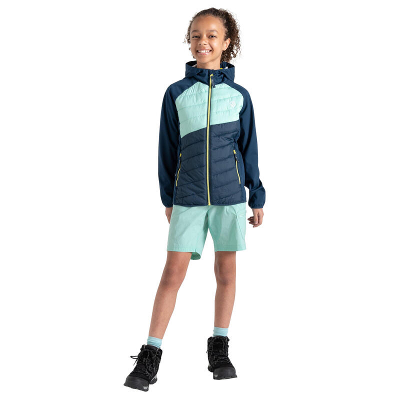 Kinder/Kids Explore Hybride Jas (Maanlicht Denim/Mintgroen)