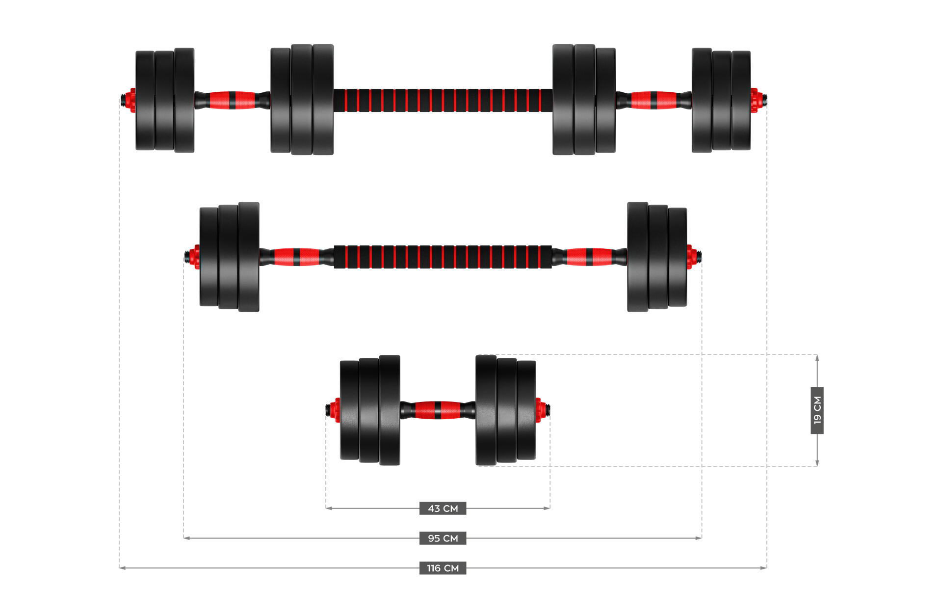 Trainingshanteln verstellbare Lion 20 Athler Hanteln Langhantelverbindung 20kg 5/7