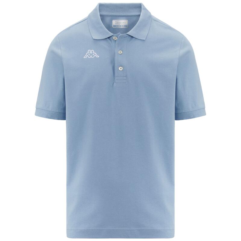 kappa polo maniche corte da uomo in cotone blu da fitness