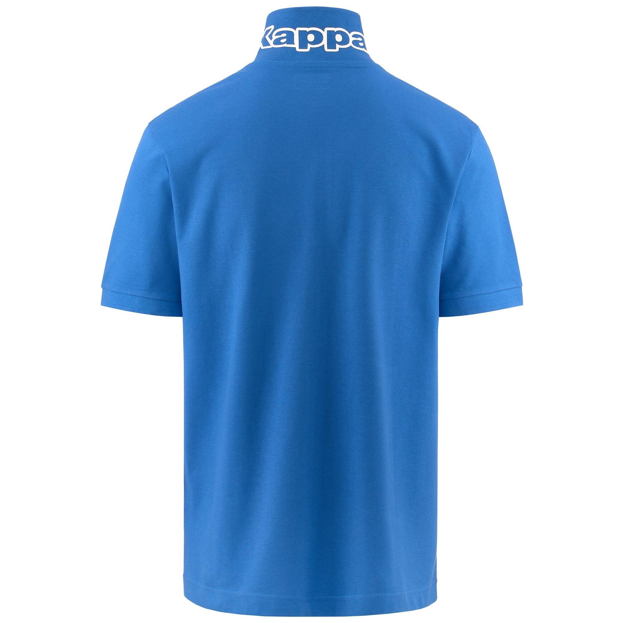 Polo da uomo in cotone blu da sportivo 3/5