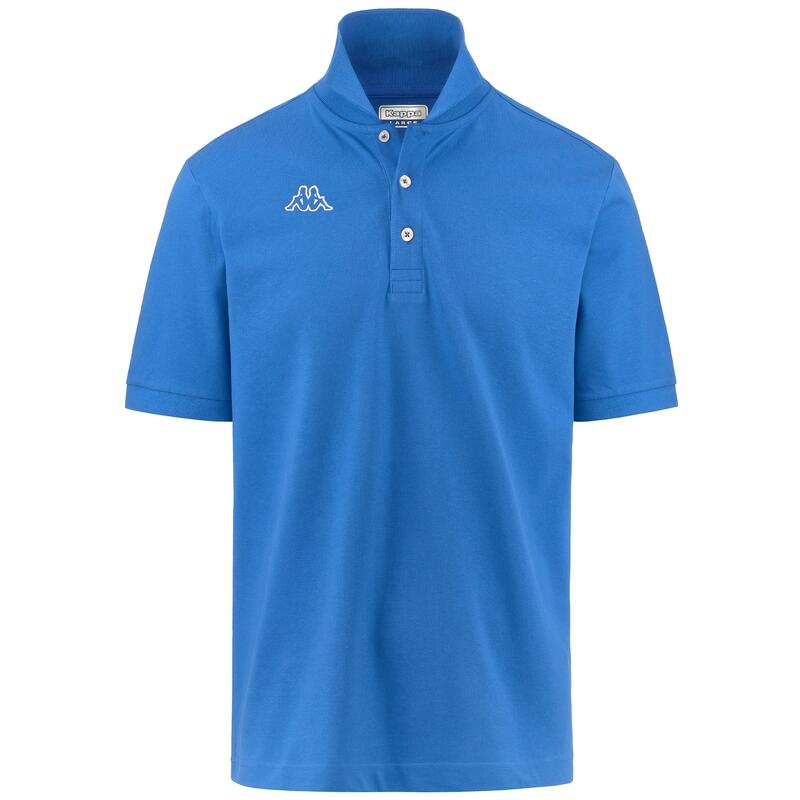 kappa polo maniche corte da uomo in cotone blu da fitness