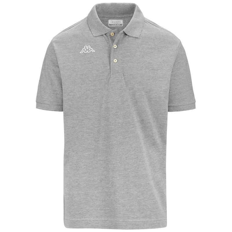 kappa polo maniche corte da uomo in cotone grigio da fitness