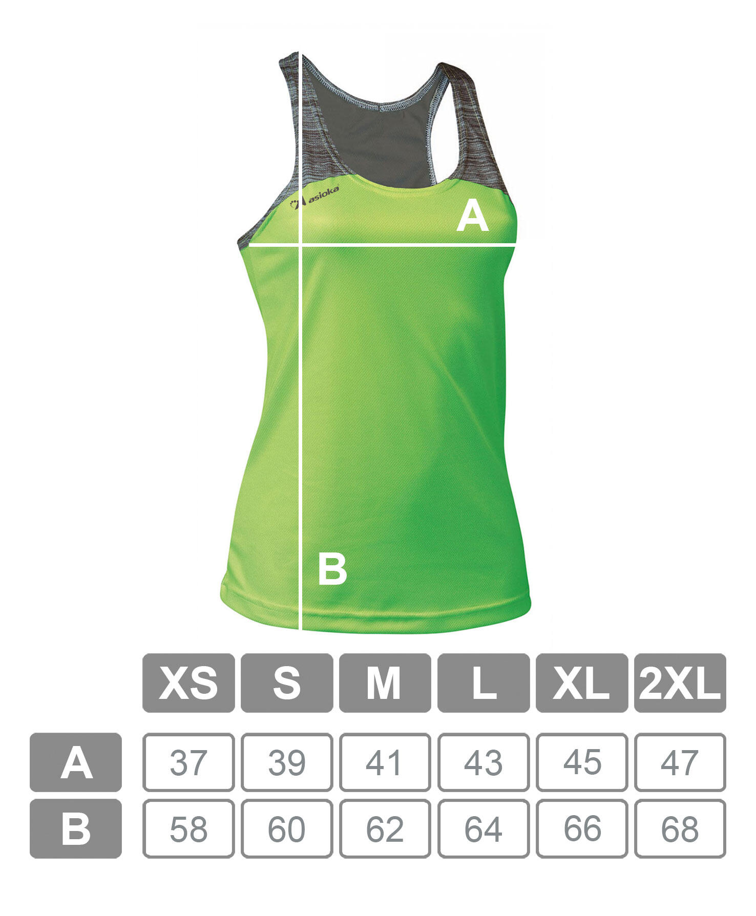 Camiseta Sin Mangas Running Mujer Asioka ELBA Verde Flúor/Gris.Transpirable 7/7