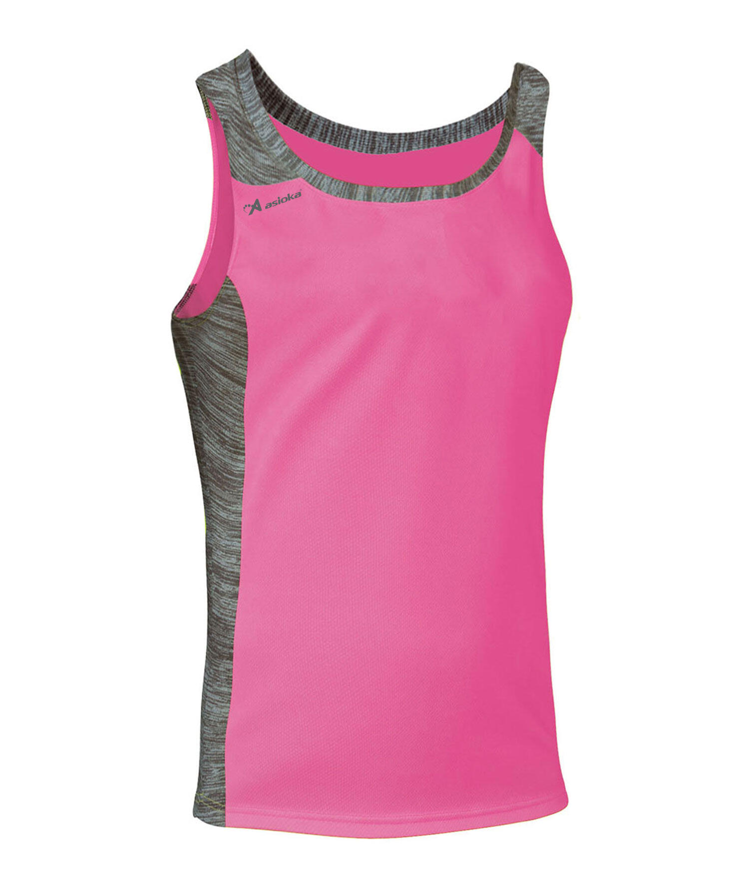 ASIOKA Camiseta Sin Mangas Running Hombre Asioka ELBA Fúcsia/Gris.Transpirable