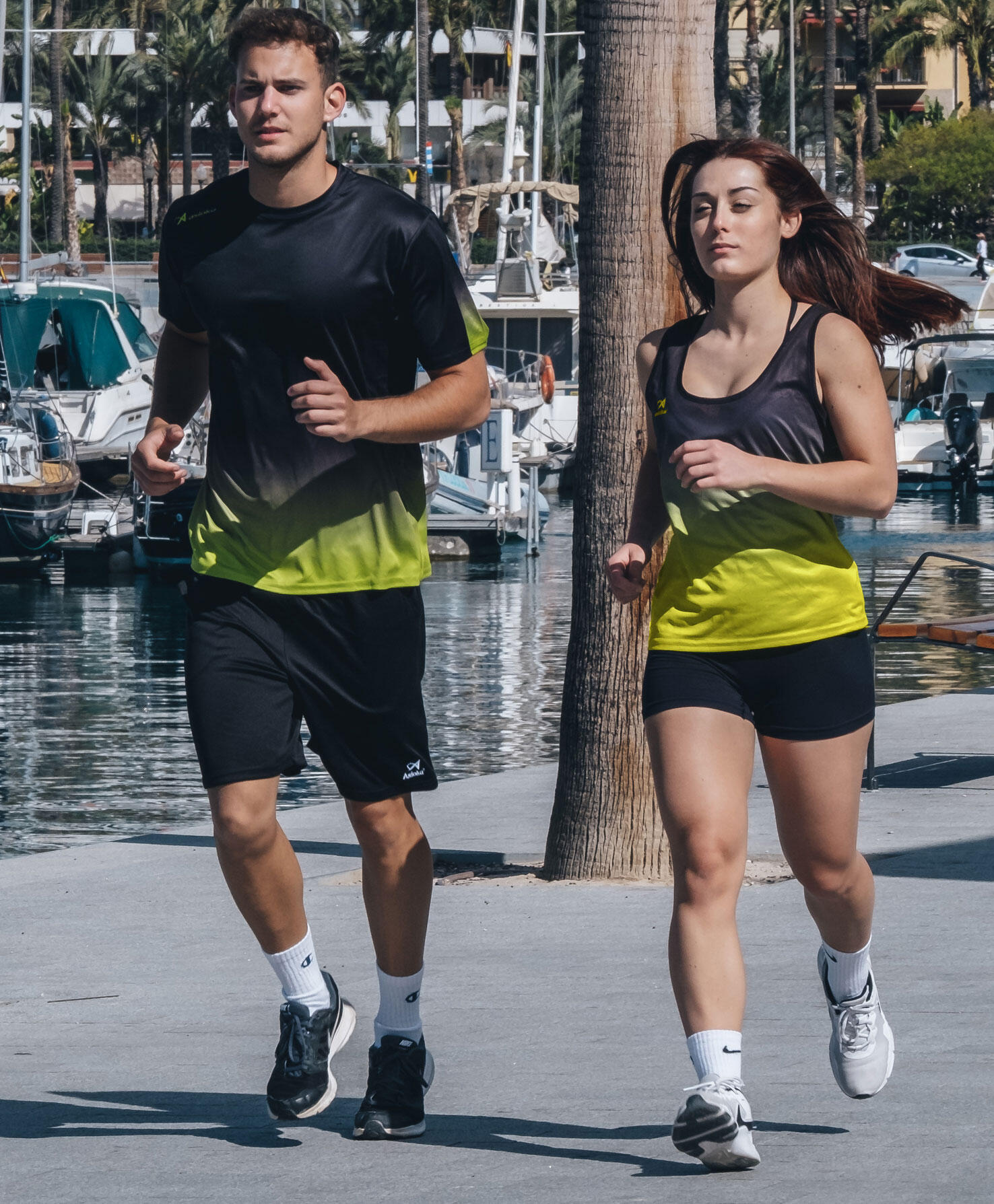 Camiseta Running Tirantes Mujer Asioka TENERIFE Mesh Lima/Negro.Transpirable 3/7