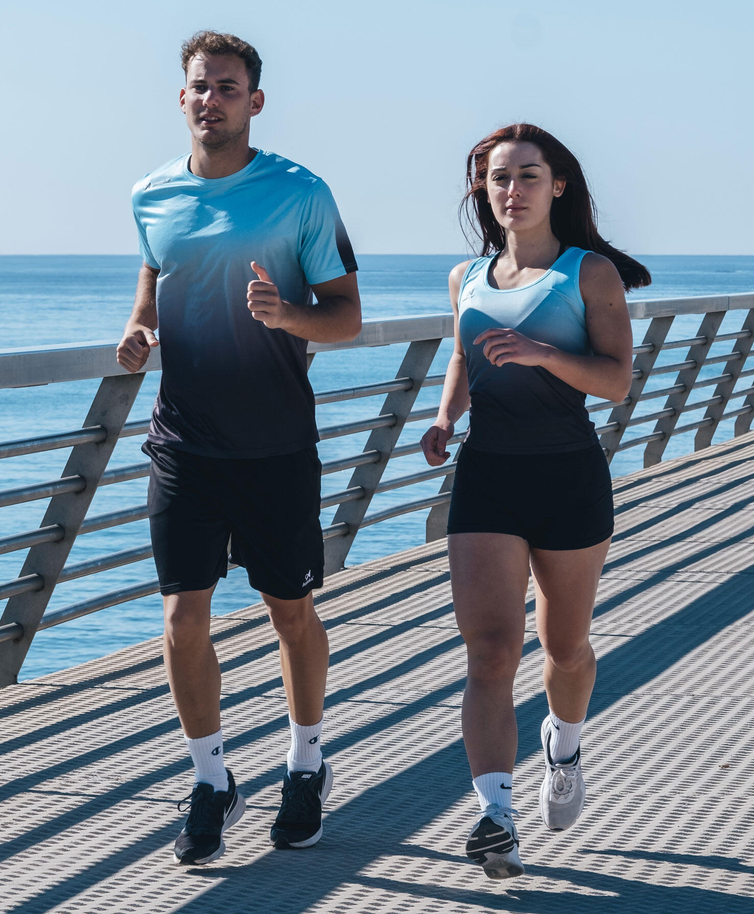 Camiseta Running Tirantes Mujer Asioka TENERIFE Mesh Turq/Negro.Transpirable 4/7
