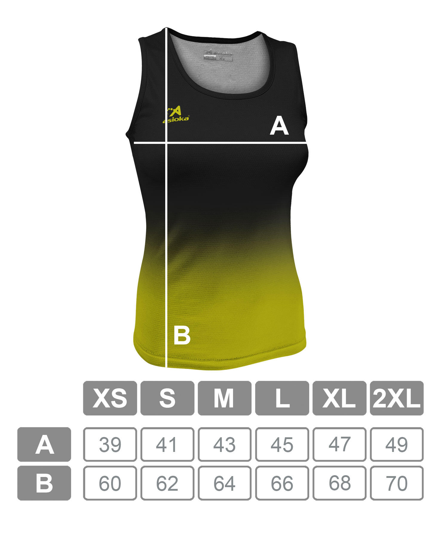Camiseta Running Tirantes Mujer Asioka TENERIFE Mesh Lima/Negro.Transpirable 5/7
