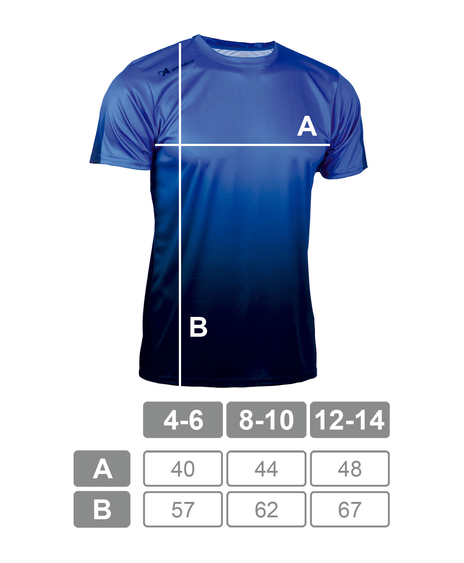 Camiseta de Fútbol para Niños Asioka TENERIFE Royal/Navy.Poliéster Interlock 5/7
