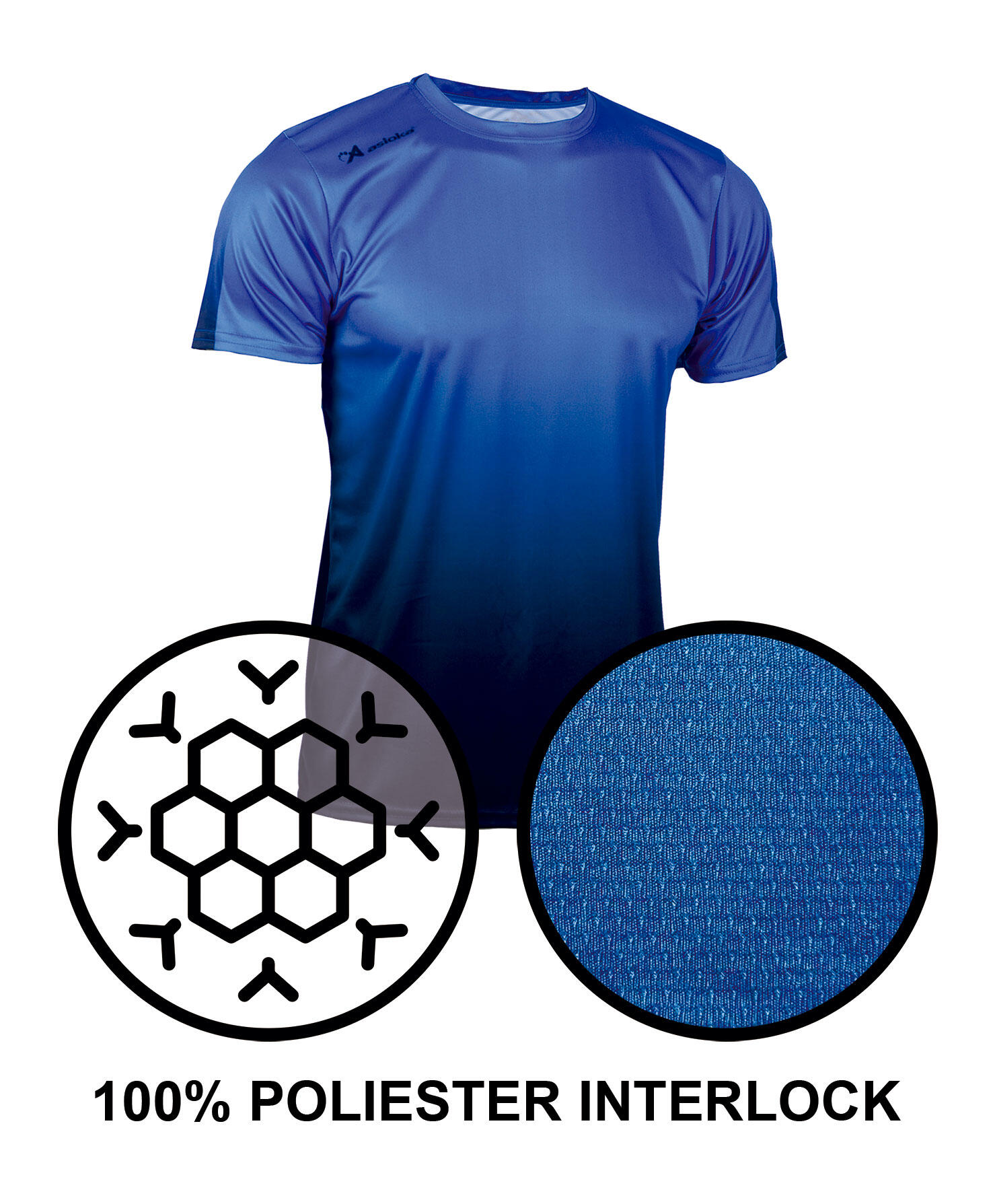 Camiseta de Fútbol para Niños Asioka TENERIFE Royal/Navy.Poliéster Interlock 4/7