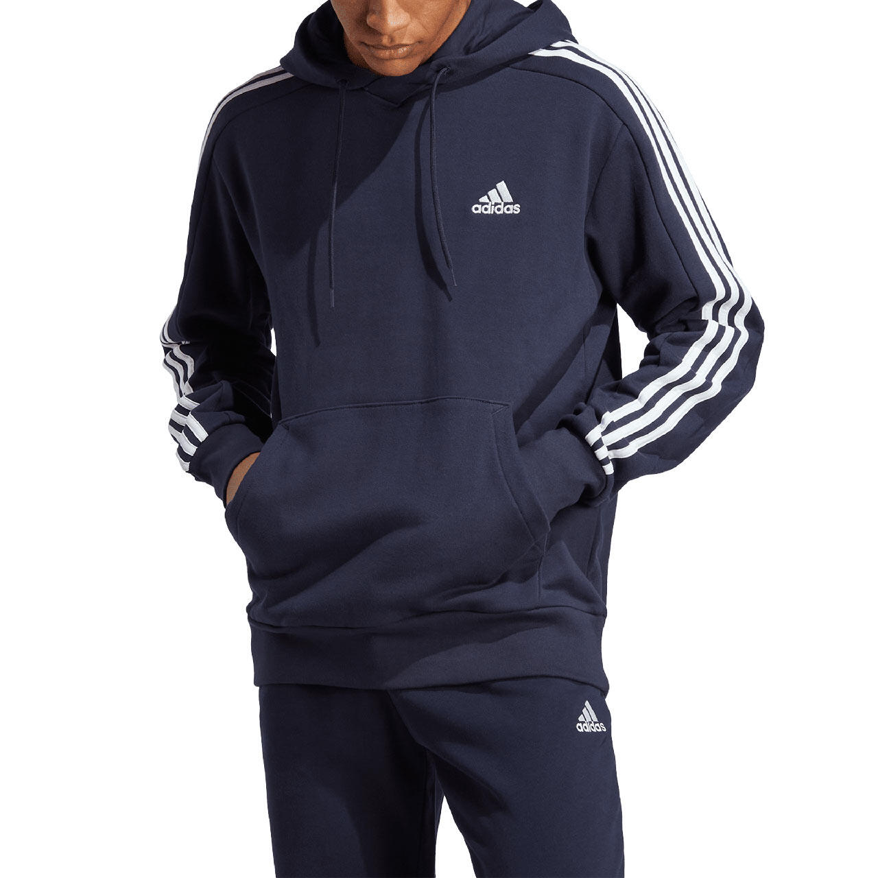 Felpa adidas Essentials con cappuccio e zip, 100% cotone 4/6