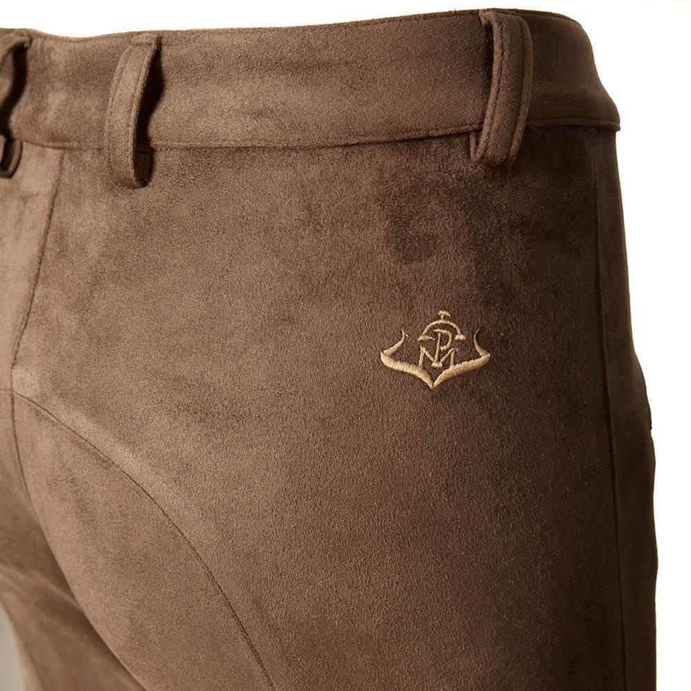 Leggings Caza Mujer Pasión Morena 06026 Marrón Camel Antelina con Cremallera 2/3