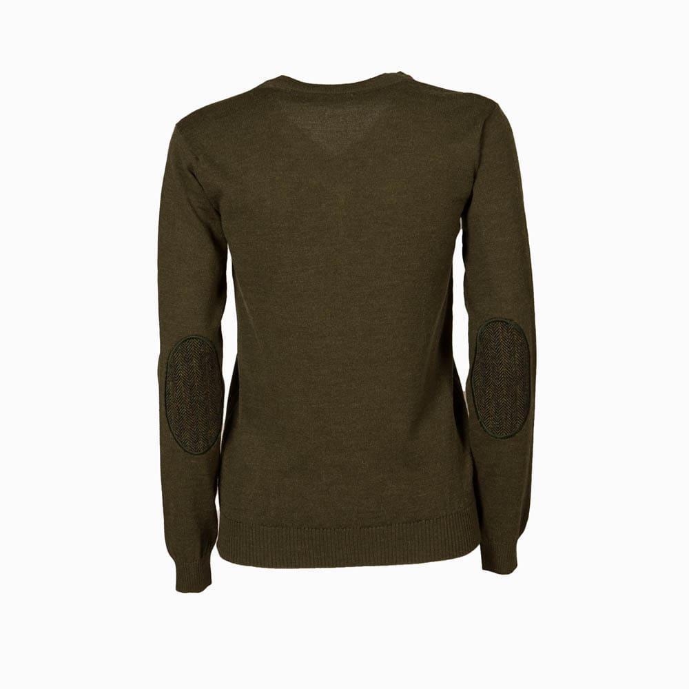 Jersey Caza Mujer Pasión Morena 04069 Verde Punto Cuello Pico 4/4