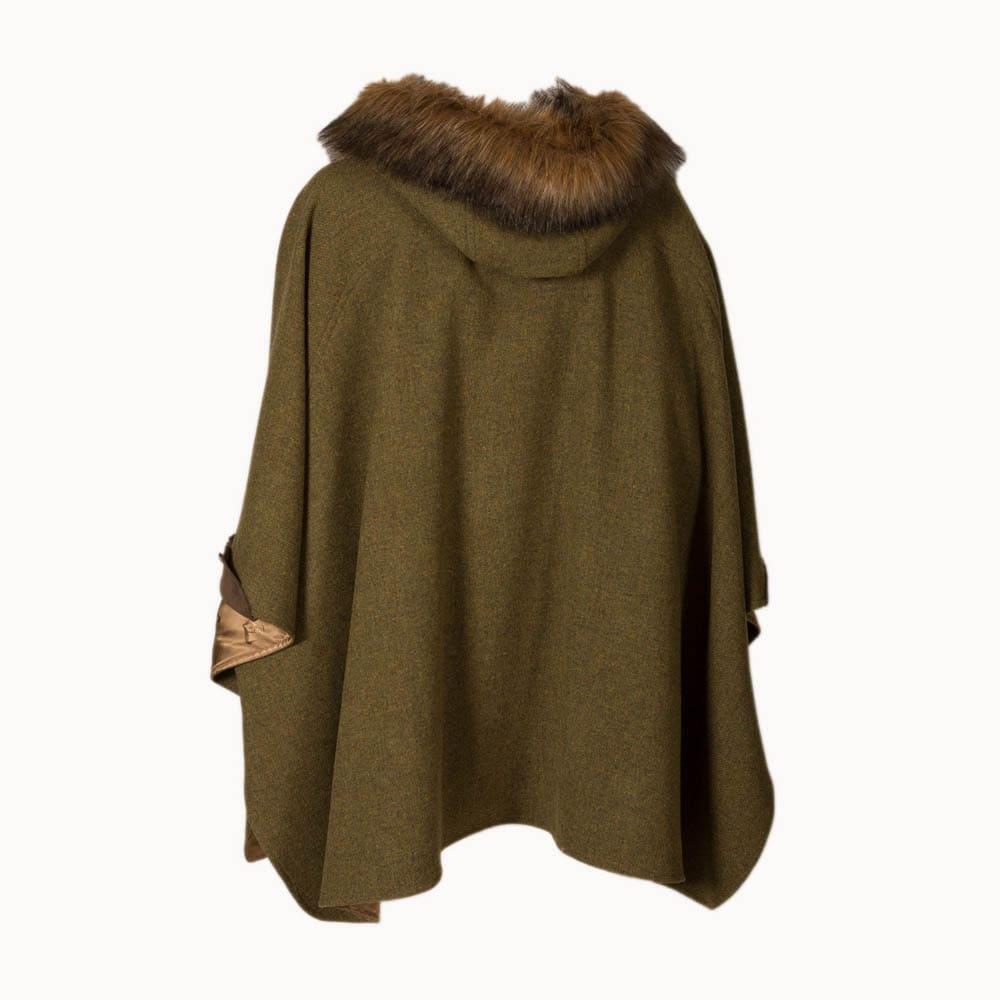 Poncho Caza Mujer Pasión Morena 10059 Verde con Capucha y Cremallera 2/5