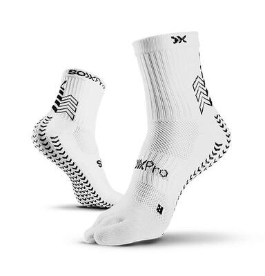 Soxpro five toe antislip grip yogasokken wit