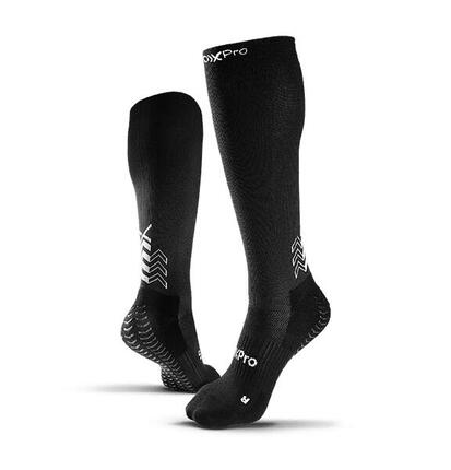 Chaussettes de compression SOXPro noires avec adhérence et compression dégressiv