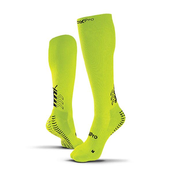 GEARXPRO Meias de compressão SOXPro com aderência graduada amarelo fluorescente