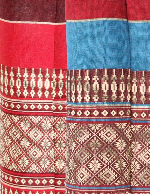 STANDARD - Lot de 2 Coussins de Yoga et Méditation  - Bourgogne Bleu / Rouge 7/7