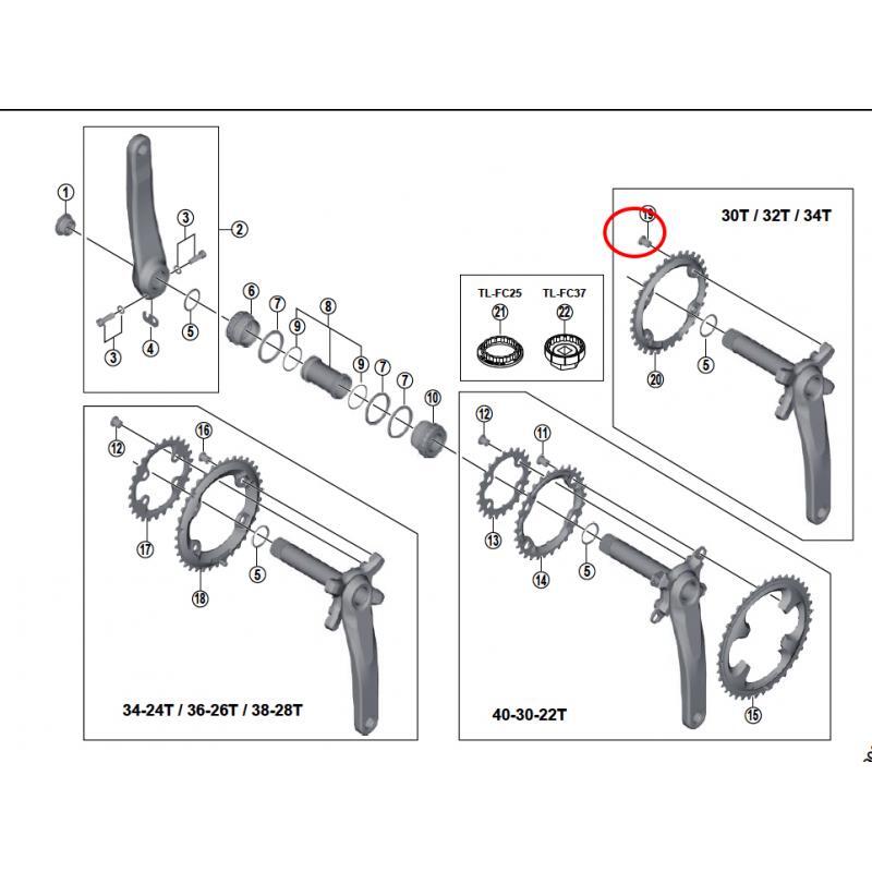 Tornillos Fijación De Platos  M8x11.4mm  Shimano