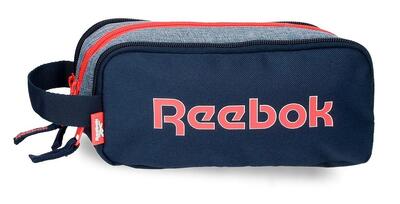 Estuche tres compartimentos Reebok Lucia 10cm Azul marino