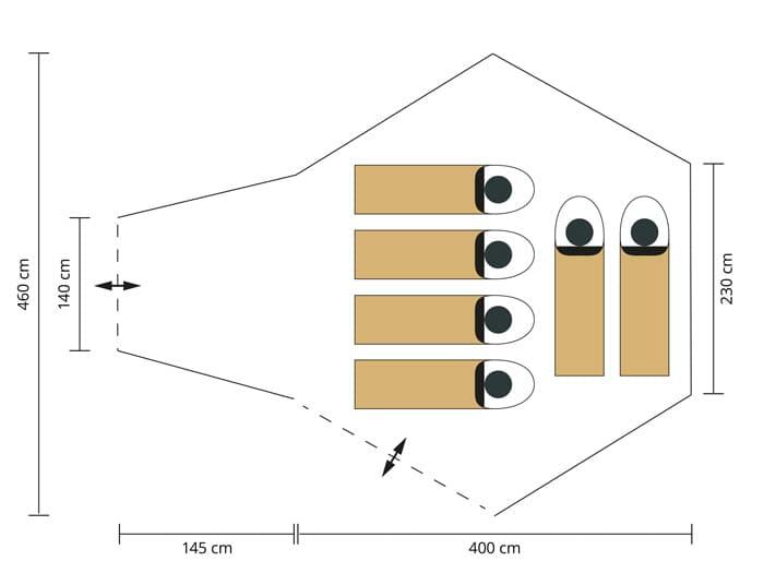 Zelt - Tipi Hetta 460 Protect Plus - Indianerzelt für 6 Personen - 3m Stehhöhe 7/8