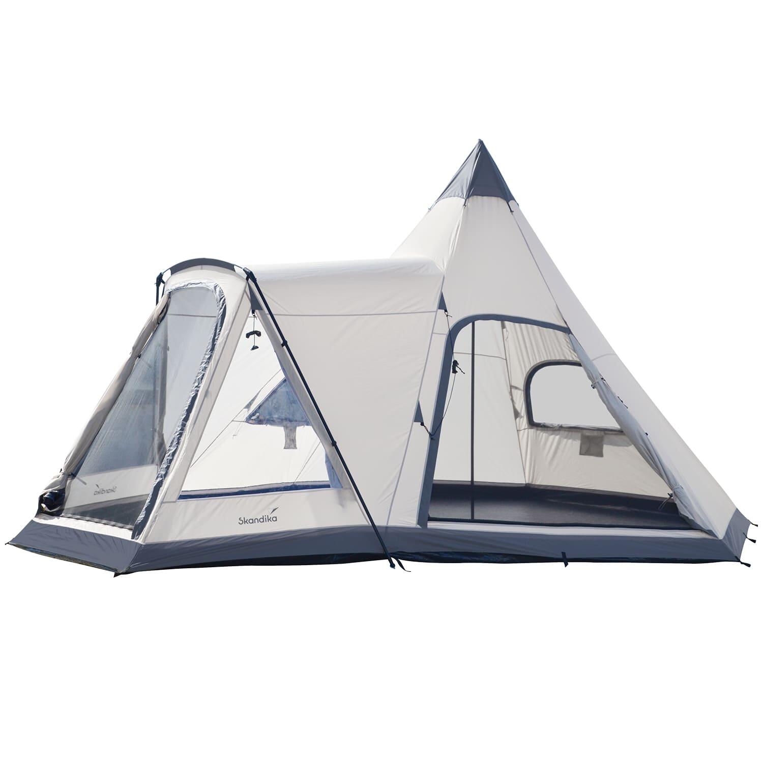 Skandika - Tente Tipi Hetta 460 Protect Plus - 6 Pers - 545 × 460 X 295 Cm - Sol Cousu - Tente - Beige - 6 Places - Decathlon