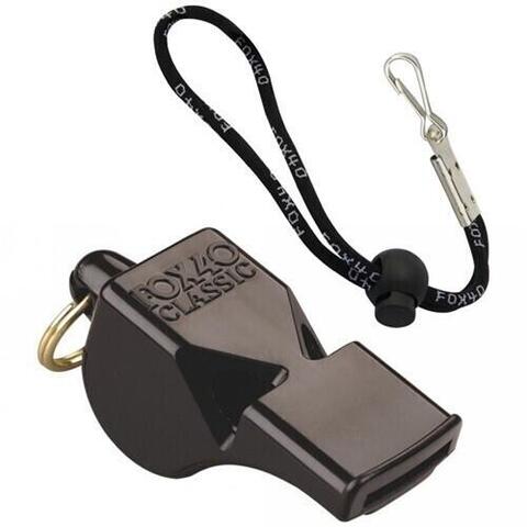 Simple black plastic sports whistle