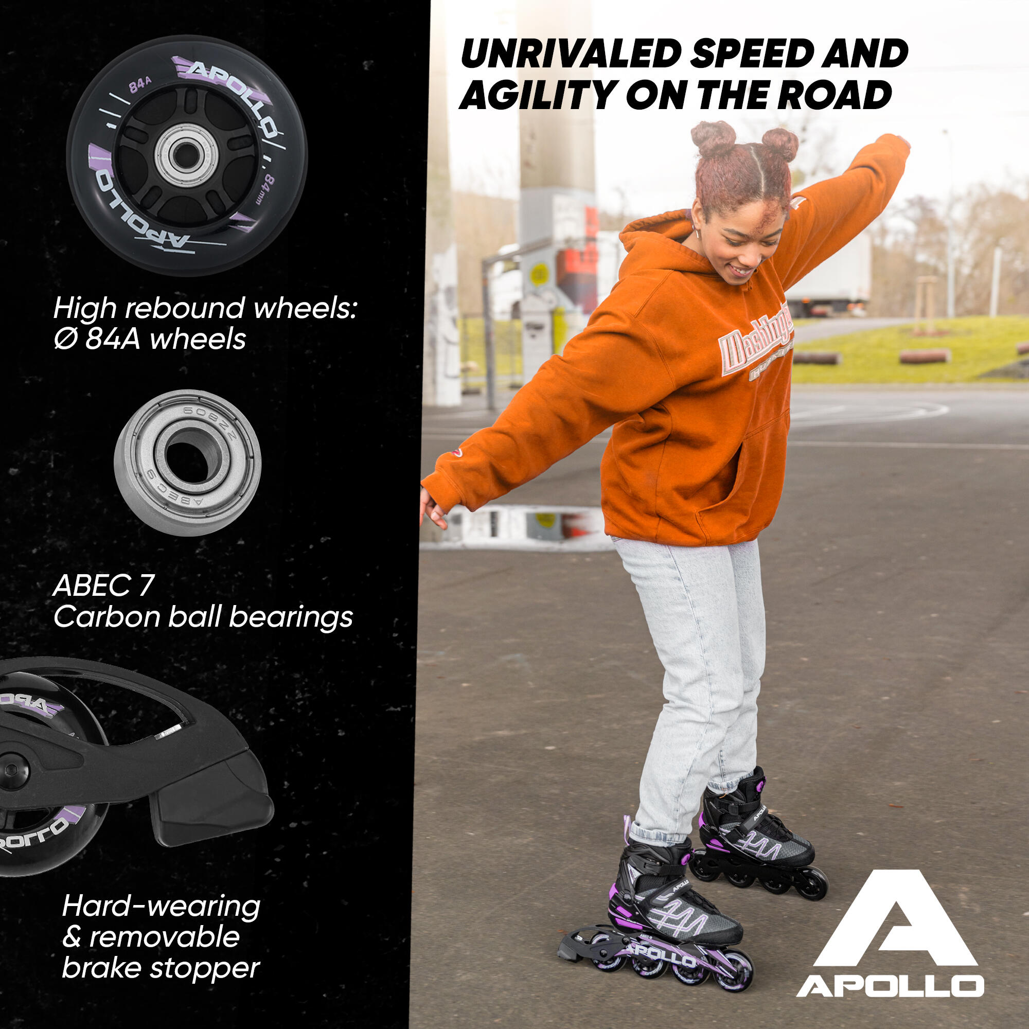 Inline Skates 'Air Flow X2' - Pattini in linea per adolescenti, donne e uomini 5/7